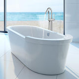 40 in. H x 11 in. W Single Handle Claw Foot Tub Faucet with Hand Shower in Polished Chrome