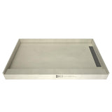 Base'N Bench 36 in. x 60 in. Single Threshold Shower Base and Bench Kit with Right Drain and Tileable Grate - Super Arbor
