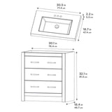 Woodbrook 31 in. W x 19 in. D Bath Vanity in White Washed Oak with Cultured Marble Vanity Top in White with White Sink