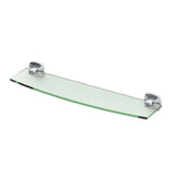Jewel 21.5 in. L x 3.5 in. H x 5.5 in. W Glass Bathroom Shelf in Chrome - Super Arbor