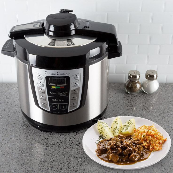 4-in-1 Multi-Function 6 Qt. Silver Electric Pressure Cooker