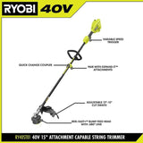 RYOBI 40-Volt X Lithium-Ion Cordless Battery Attachment Capable String Trimmer (Tool Only)