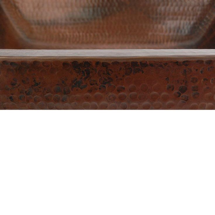 Premier Copper Products Rectangle Skirted Hammered Copper Vessel Sink in Oil Rubbed Bronze