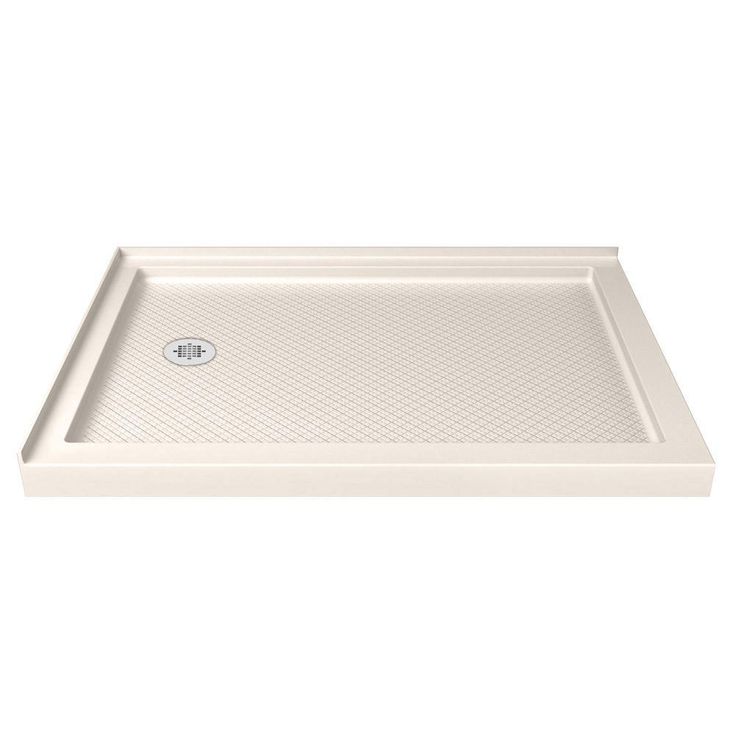 SlimLine 48 in. W x 36 in. D Double Threshold Shower Base in White with Right Hand Drain