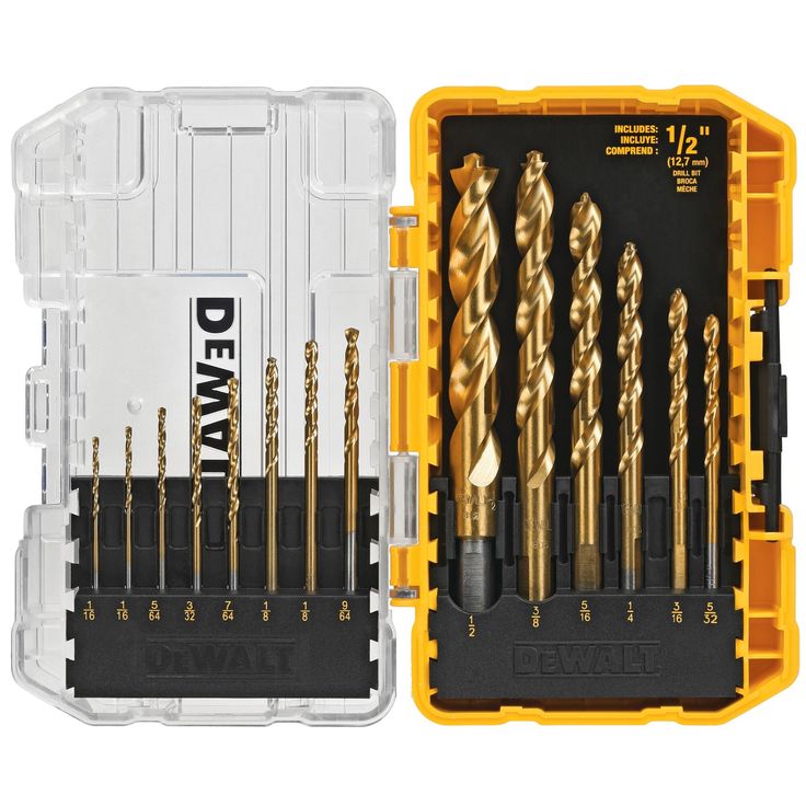 DEWALT 14-Piece Assorted Titanium Twist Drill Bit Set