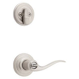 Kwikset Tustin Satin Nickel Smartkey Single-Cylinder Deadbolt Universal Keyed Entry Door Handle Combo Pack (1 Handle and 1 Deadbolt)