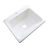Kensington Drop-In Acrylic 25 in. 1-Hole Single Bowl Utility Sink in White - Super Arbor