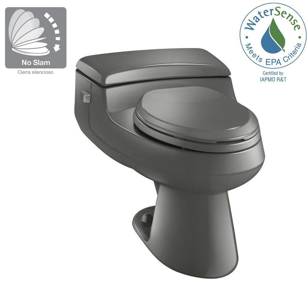 San Raphael Comfort Height 1-Piece 1.0 GPF Single Flush Elongated Toilet in Thunder Grey, Seat Included - Super Arbor