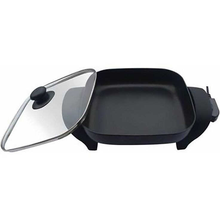 8 in. Black Non-Stick Electric Skillet with Heat Resistant Handles