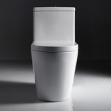 Modern Fashion Round Toilet 1-Piece White 1 Piece 0.8/1.28 GPF White Double Flush Toilet - Super Arbor