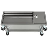 56 in. W 5-Drawer 1-Door, Deep Tool Chest Mobile Workbench in Gloss Gray with Hardwood Top
