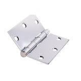 3.5 in. x 3.5 in. Satin Nickel Plain Bearing Steel Hinge with 1/4 in. Radius (Set of 2) - Super Arbor