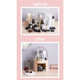 CozyBlock High Dome Makeup Container, Dustproof Makeup Organizer Multi-Level Cosmetic Organizer,Skincare Holder in White - Super Arbor