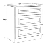 Home Decorators Collection Grayson 30 in. W x 24 in. D x 34.5 in. H Assembled Plywood Cooktop Base Kitchen Cabinet in Pearl Gray with Soft Close