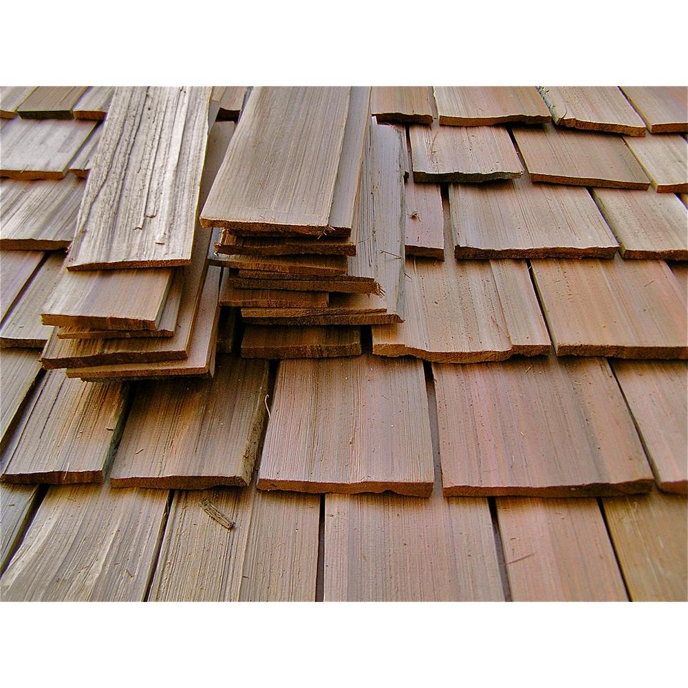 18 in. Western Red Cedar Hand Split Shake Architectural Shingles (20 sq. ft. per Bundle)