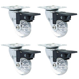 2 in. Mini-Jewel Swivel Caster with Brake and 110 lbs. Load Capacity (4-Pack)
