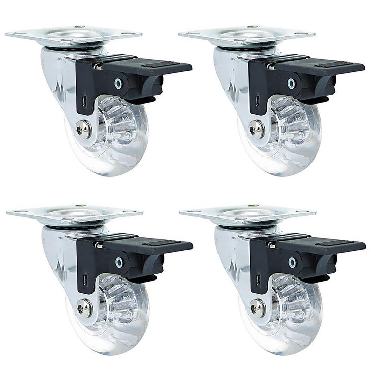 2 in. Mini-Jewel Swivel Caster with Brake and 110 lbs. Load Capacity (4-Pack)