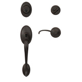 Custom Wakefield Aged Bronze Single Cylinder Door Handleset with Whitney Door Lever - Super Arbor