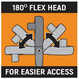 1/2 in. Drive 90-Tooth 24 in. Locking Flex Head Teardrop Ratchet - Super Arbor