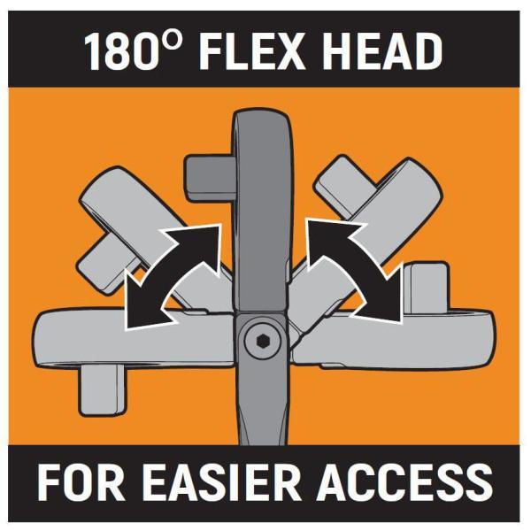 3/8 in. Drive 13 in. 90 Tooth Dual Material Locking Flex Head Teardrop Ratchet - Super Arbor