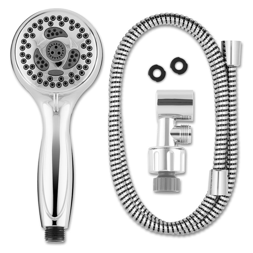 6-Spray 3.3 in. Single Wall Mount Handheld Shower Head in Chrome - Super Arbor
