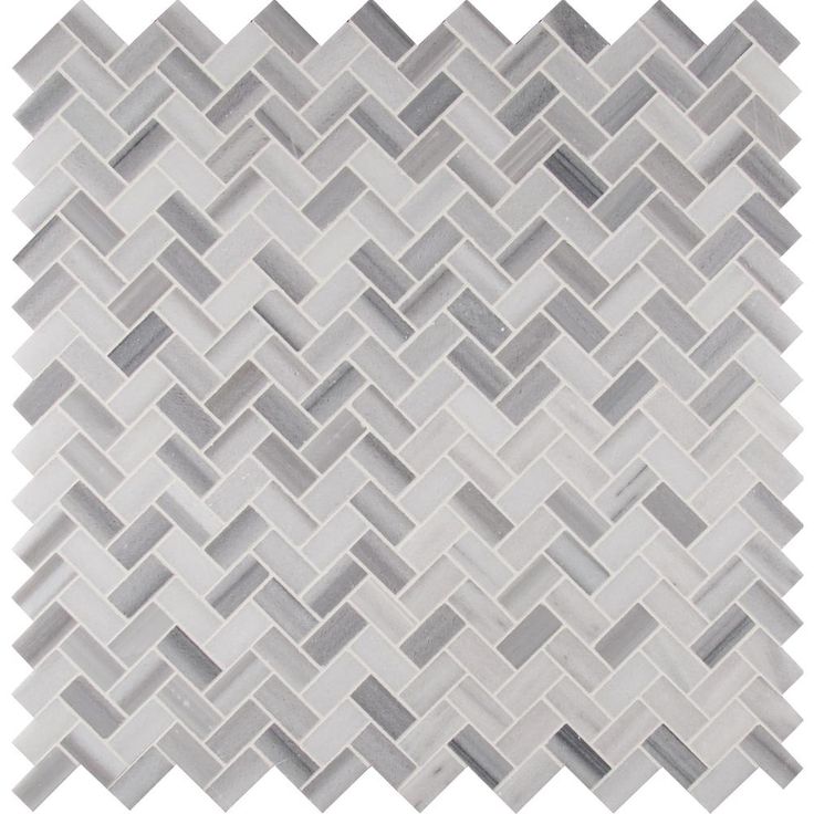 MSI Bergamo Herringbone 12 in. x 12 in. x 10 mm Polished Marble Mesh-Mounted Mosaic Tile (10 sq. ft. / case)