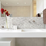 Jeffrey Court Treasure Bell Grey 11-7/8 in. x 12 in. x 8 mm Interlocking Textured Glass Mosaic Tile
