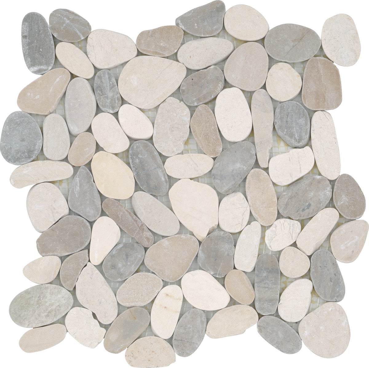 Emser Flat Venetian Pebble 11-Pack Ivory Natural Stone Border Tile (12-in x 12-in)