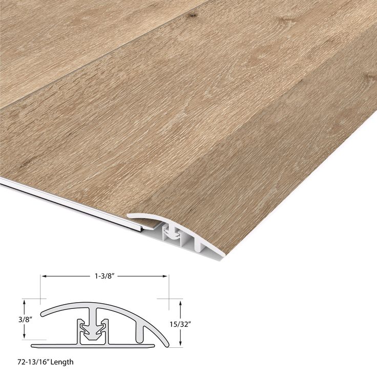CALI Aqua Tough Aged Hickory 0.33-in T x 1.77-in W x 72.83-in L Vinyl Reducer