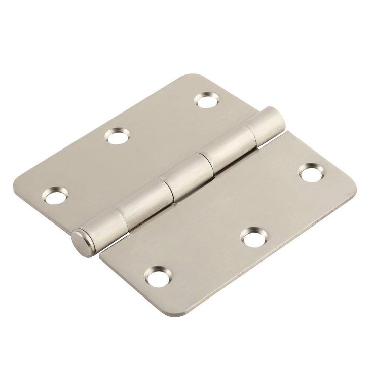 3-1/2 in. Satin Nickel 1/4 in. Radius Door Hinges Value Pack (3-Pack)