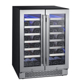 Avallon 42-Bottle Capacity Stainless Steel Dual Zone Cooling Built-In/Freestanding Wine Chiller