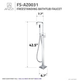 ANZZI Victoria Series Freestanding Bathtub Faucet, 2-Handle with Hand Shower, Valve Included, FS-AZ0031BN (Brushed Nickel)