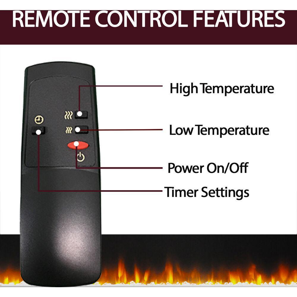 Metropolitan 56 in. Wall-Mount Electric Fireplace in Black - Super Arbor