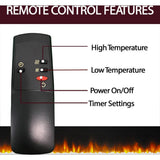 Metropolitan 56 in. Wall-Mount Electric Fireplace in Black - Super Arbor