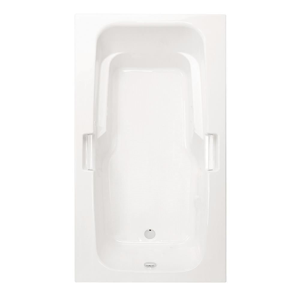 Montrose I 60 in.¬†Acrylic Reversible Drain Rectangular Drop-In Soaking Bathtub in White - Super Arbor