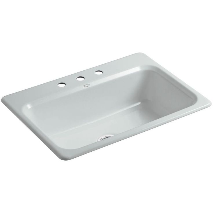 Bakersfield Drop-In Cast-Iron 31 in. 3-Hole Single Bowl Kitchen Sink in White
