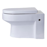 Wall Mount 1-Piece 0.8/1.6 GPF Dual Flush Elongated Toilet Bowl in White Seat Included - Super Arbor