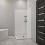 DreamLine 36 in. D x 36 in. W x 76-3/4 in. H Shower Kit in White – SlimLine Shower Base with QWALL-5 Backwall
