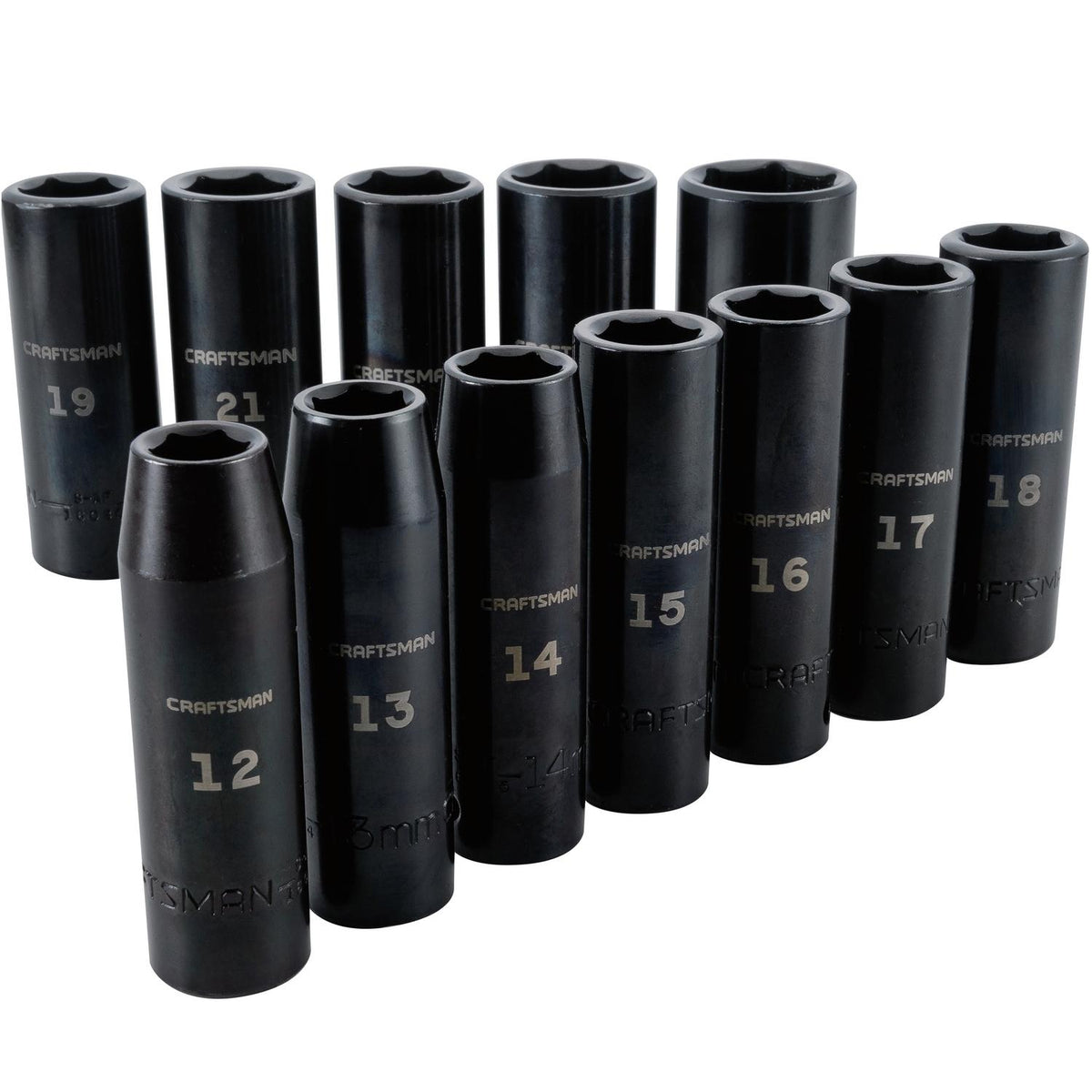 Craftsman 12 pc Metric Deep Impact Socket Set - 1/2 in. Drive, 6 Point
