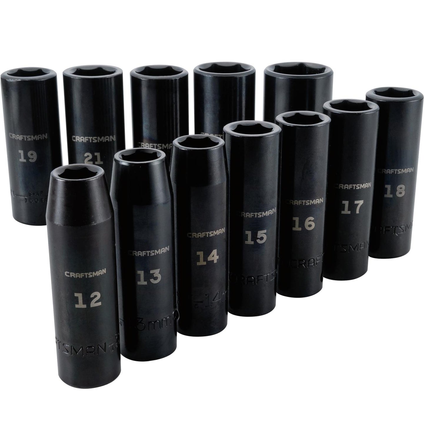 Craftsman 12 pc Metric Deep Impact Socket Set - 1/2 in. Drive, 6 Point