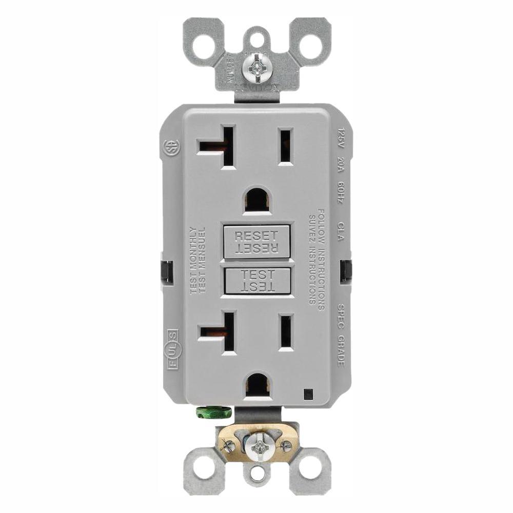20 Amp Self-Test SmartlockPro Slim GFCI Duplex Outlet, White (3-Pack) - Super Arbor