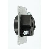 30 Amp 125-Volt/250-Volt Shallow Single Flush Mounted Outlet, Black - Super Arbor