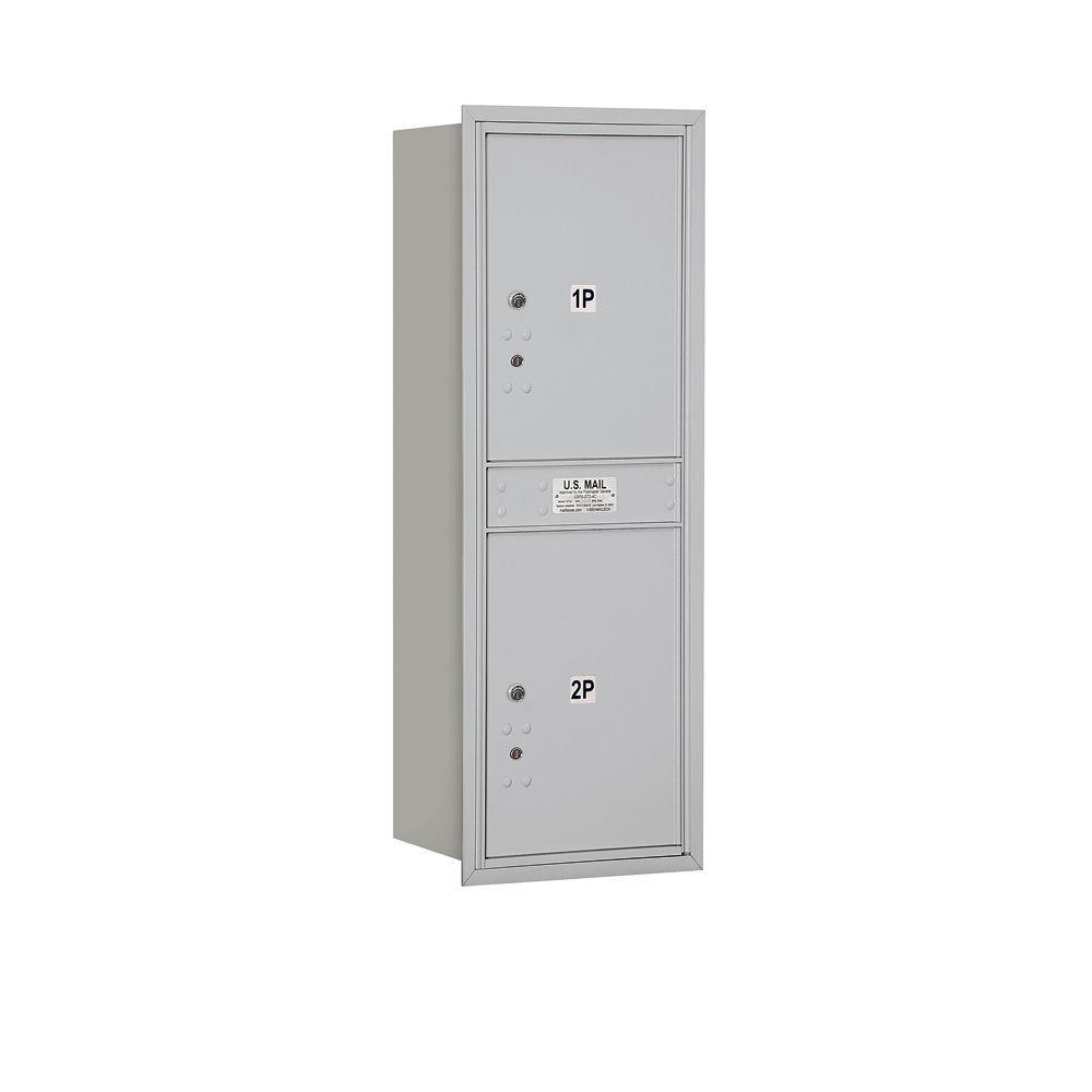 41 in. H x 16 3/4 in. W - Parcel Locker - 2 PL5's - Aluminum - Rear Loading 4C Horizontal Mailbox - Super Arbor