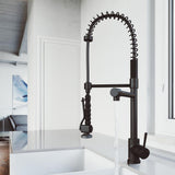 Zurich Single-Handle Pull-Down Sprayer Kitchen Faucet in Matte Black - Super Arbor