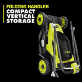 RYOBI 13 in. ONE+ 18-Volt Lithium-Ion Cordless Battery Walk Behind Push Lawn Mower & Leaf Blower- 4.0 Ah Battery/Charger