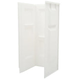 Durawall 32 in. x 32 in. x 73-1/4 in. 3-Piece Direct-to-Stud Alcove Shower Wall Set in White - Super Arbor