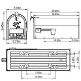 Grayson Medium, Steel, Post Mount Mailbox - Super Arbor