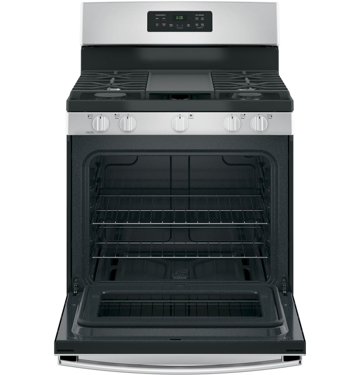 GE 30-in 5-Burner 5.0-cu ft Freestanding Gas Range, Stainless Steel (JGBS66REKSS)