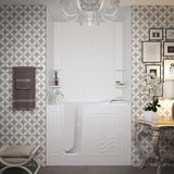 Rampart Nova Heated 4.5 ft. Walk-in Whirlpool and Air Bathtub with 6 in. Tile Easy Up Adhesive Wall Surround in White - Super Arbor