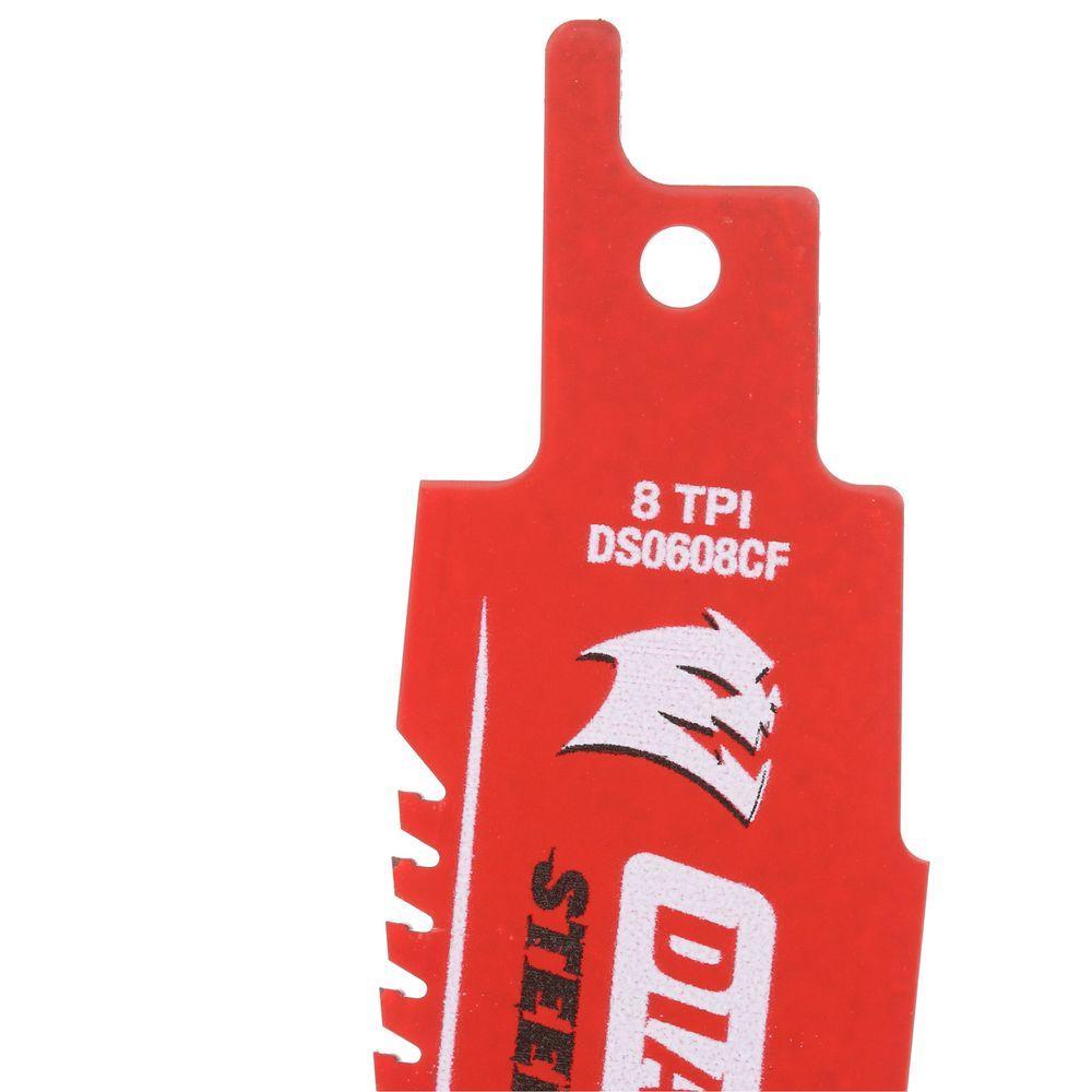 6 in. 8 TPI Steel Demon Amped Carbide Thick Metal Cutting Reciprocating Saw Blade - Super Arbor